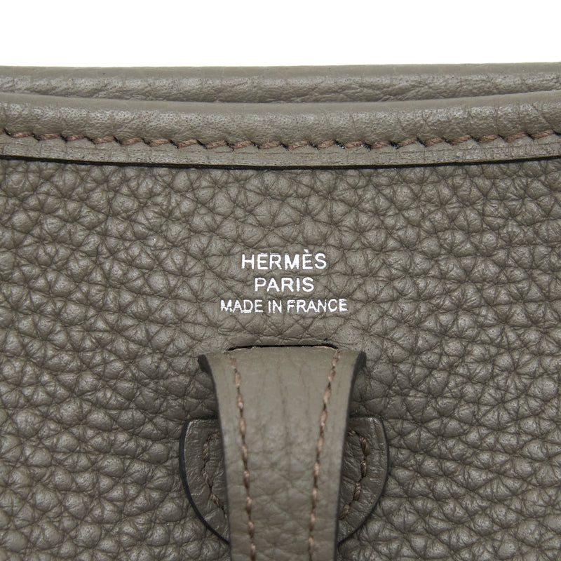 Hermes Mini Evelyn Clemence Gris Etain SHW Stamp Y