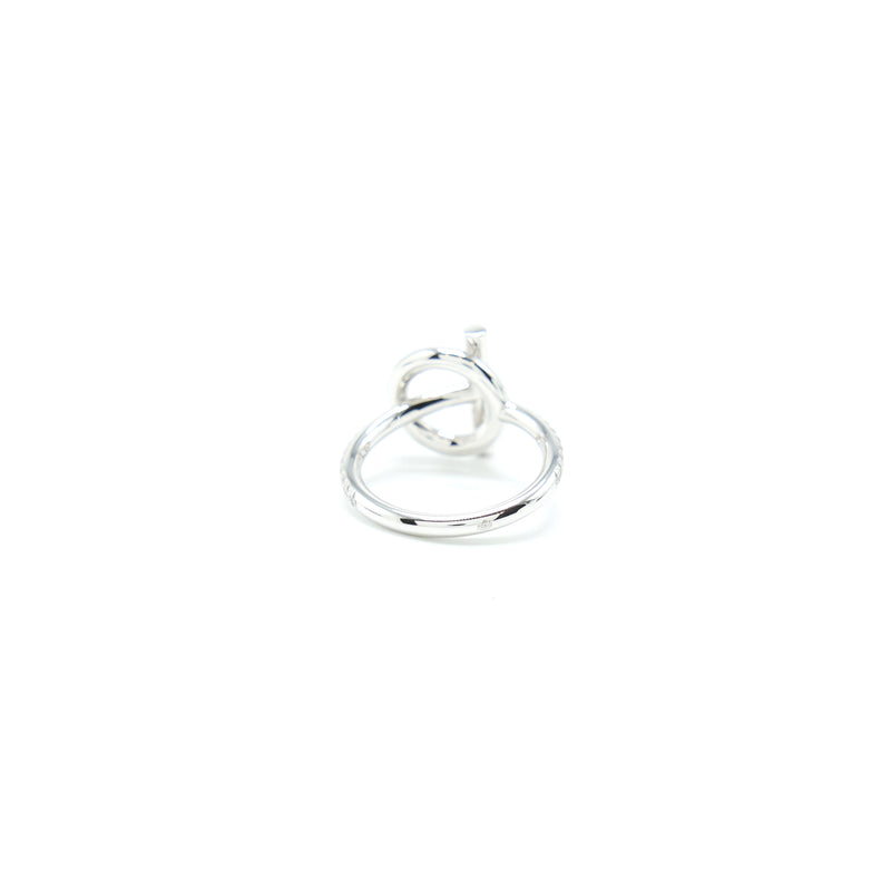 Hermes Size 52 Echappee Ring, Small Model White Gold With Diamonds