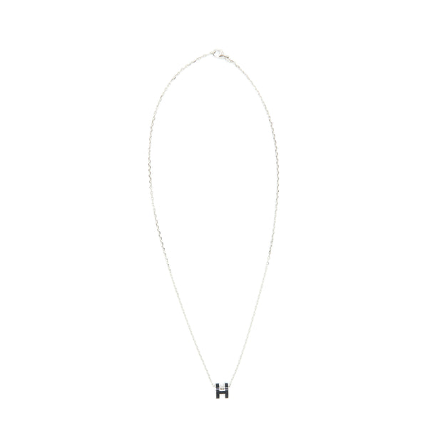Hermes Mini Pop H Pendant Black SHW