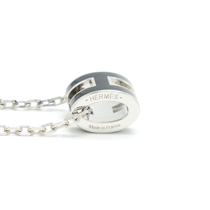 Hermes Mini Pop H Pendant Black SHW