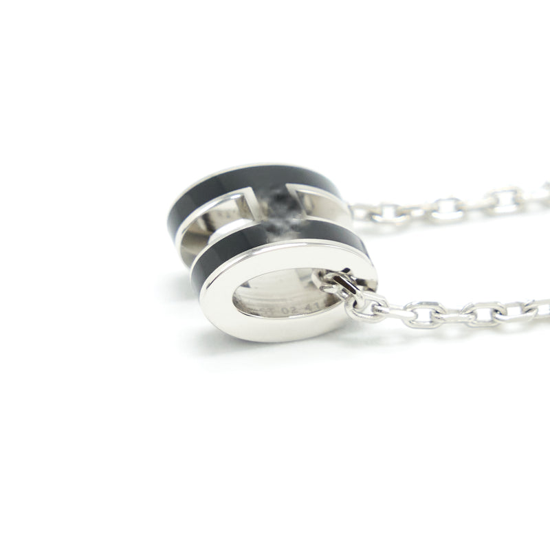 Hermes Mini Pop H Pendant Black SHW