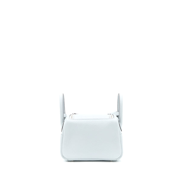 Hermes Mini Lindy Clemence Blue Pale SHW Stamp U