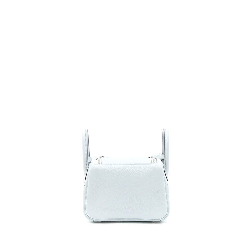 Hermes Mini Lindy Clemence Blue Pale SHW Stamp U