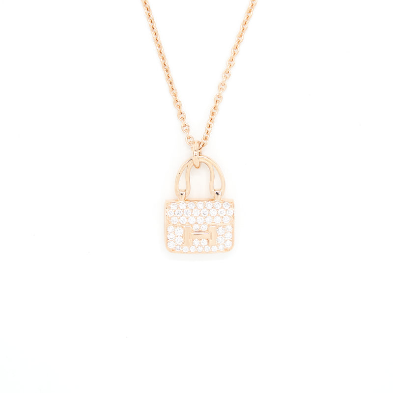 Hermes Amulette Constance Pendant Rose Gold With Diamonds