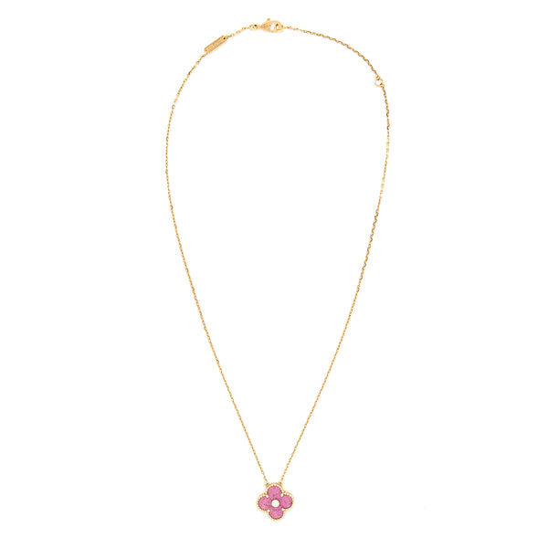 Van Cleef & Arpels 2021 Holiday Limited Pendant Pink Onyx/ 18K Rose Gold