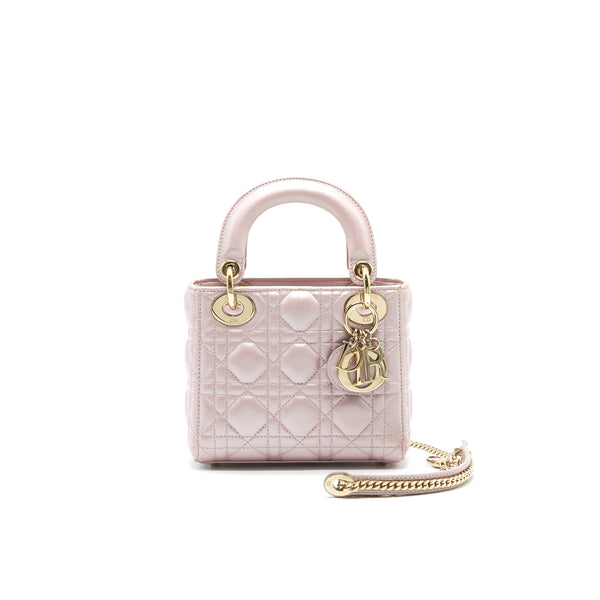 DIOR MINI LADY WITH CHAIN LOTUS PEARL GHW