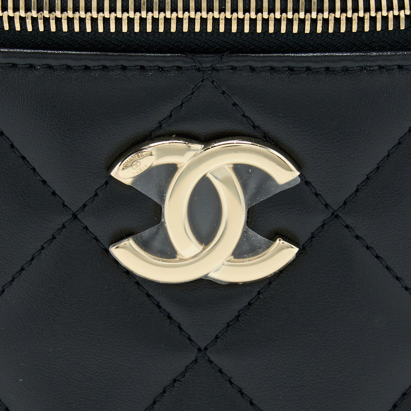 Chanel Trendy Vanity Case Lambskin Black LGHW (Microchip)