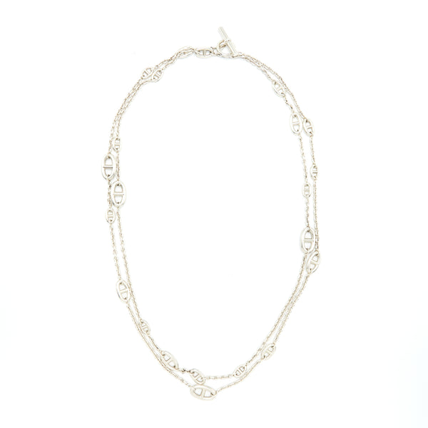 Hermes 160cm Farandole Long Necklace Silver Tone