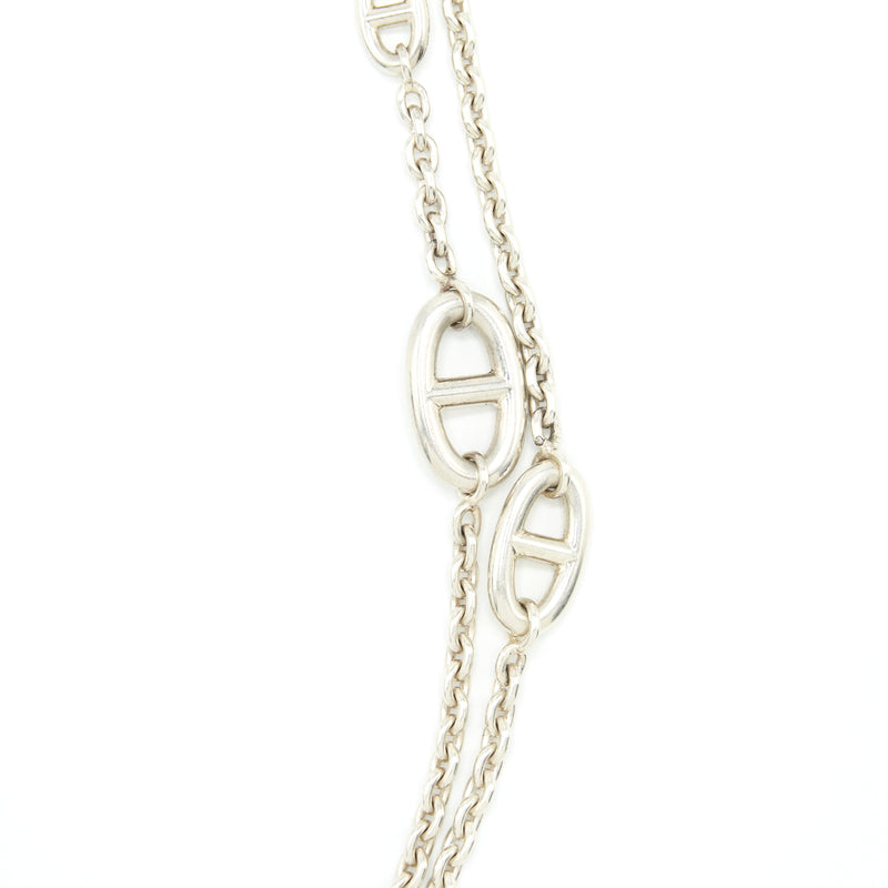 Hermes 160cm Farandole Long Necklace Silver Tone