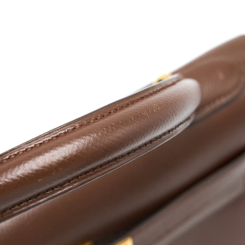 Hermes Vintage Kelly 28 Sellier Epsom Brown GHW Stamp Square T