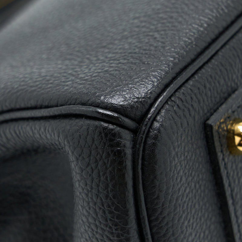 Hermes Birkin 35 Fjord Black GHW Stamp Square Q