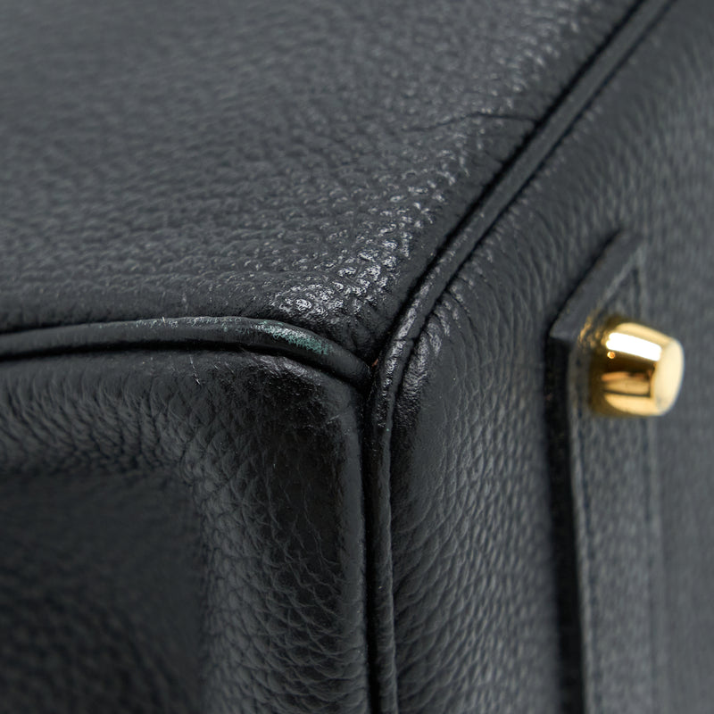 Hermes Birkin 35 Fjord Black GHW Stamp Square Q