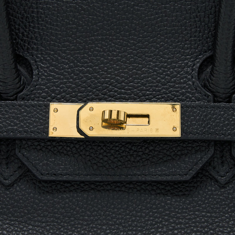 Hermes Birkin 35 Fjord Black GHW Stamp Square Q