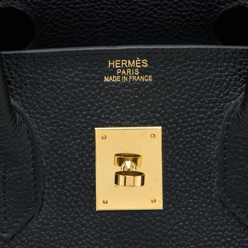 Hermes Birkin 35 Fjord Black GHW Stamp Square Q