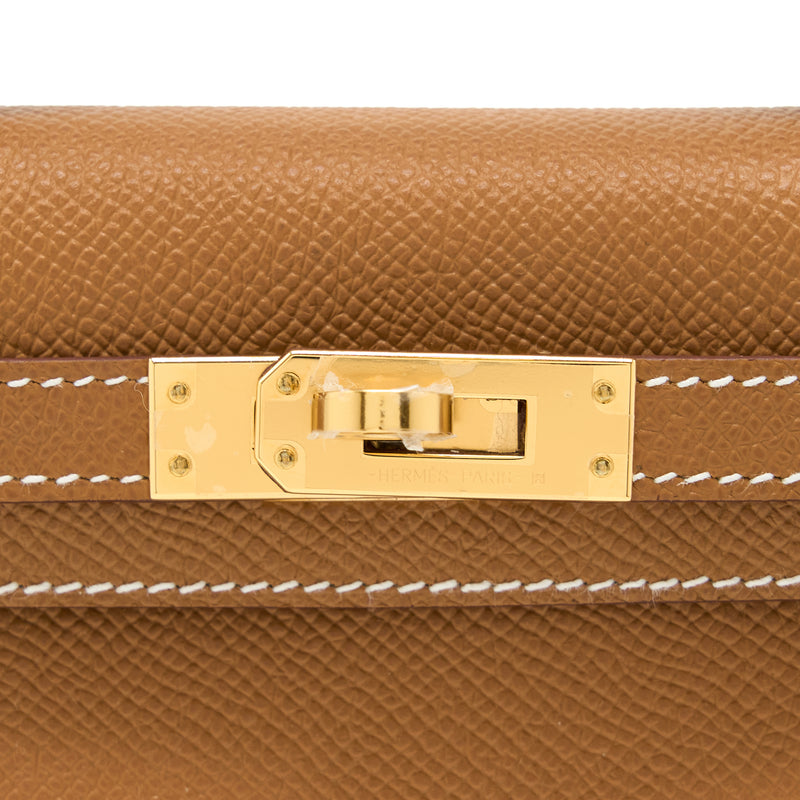 Hermes Mini Kelly II Epsom Gold GHW Stamp U