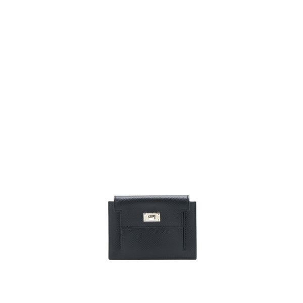 Hermes Kelly Pocket Compact Epsom Black SHW Stamp Y