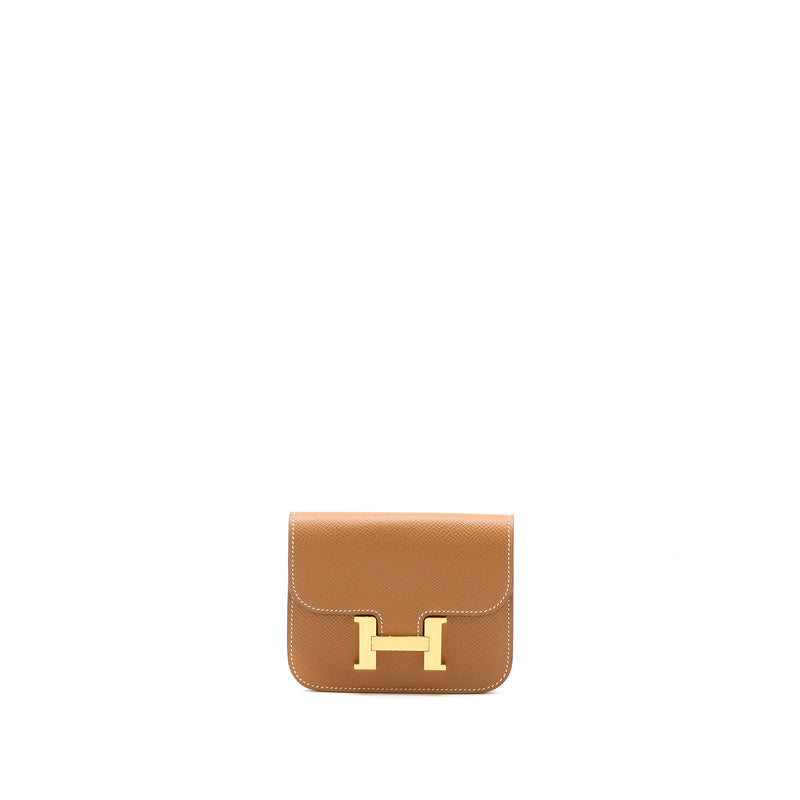 Hermes Constance Slim Epsom Gold GHW Stamp U