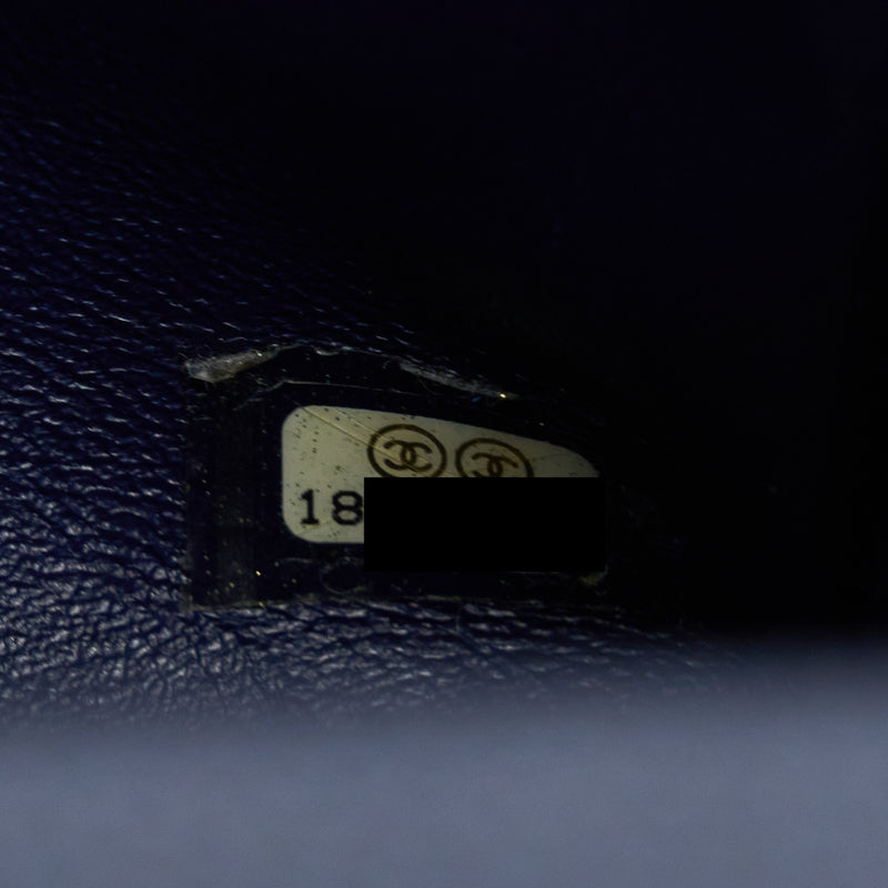Chanel Mini Square Flap Bag Caviar Navy SHW
