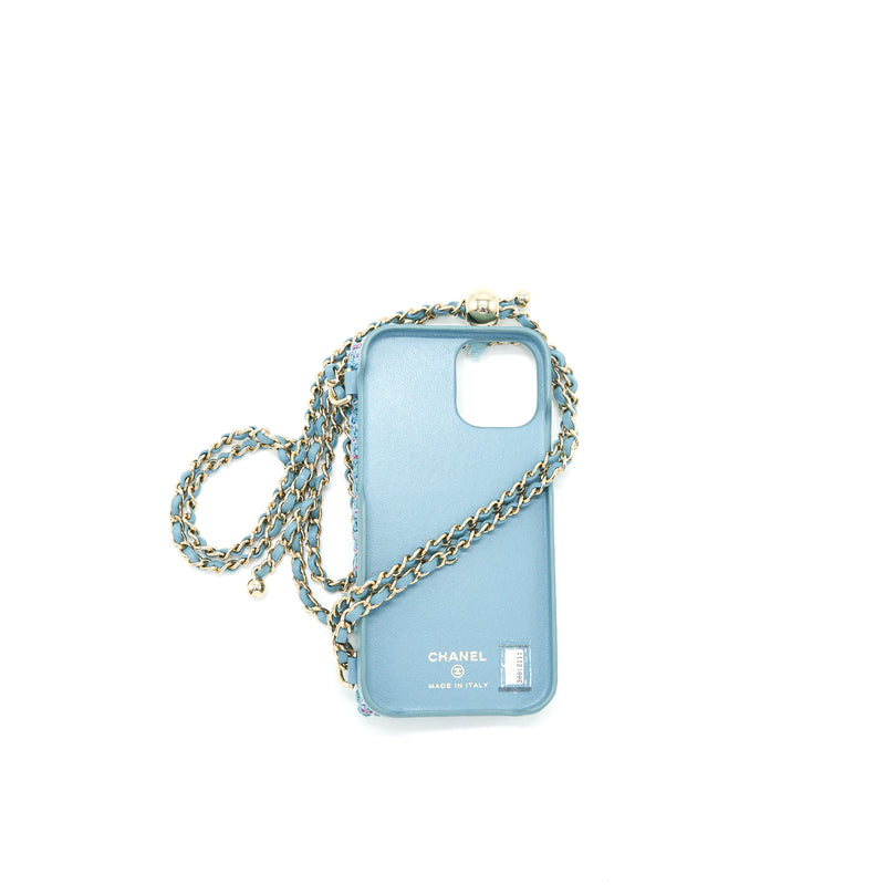 Chanel Pearl Crush phone case with Chain for iPhone 12 pro