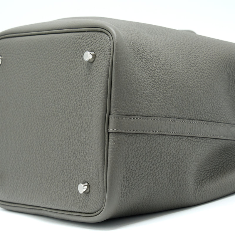 Hermes Picotin 22 Lock Bag Clemence 0L Gris Meyer SHW Stamp U