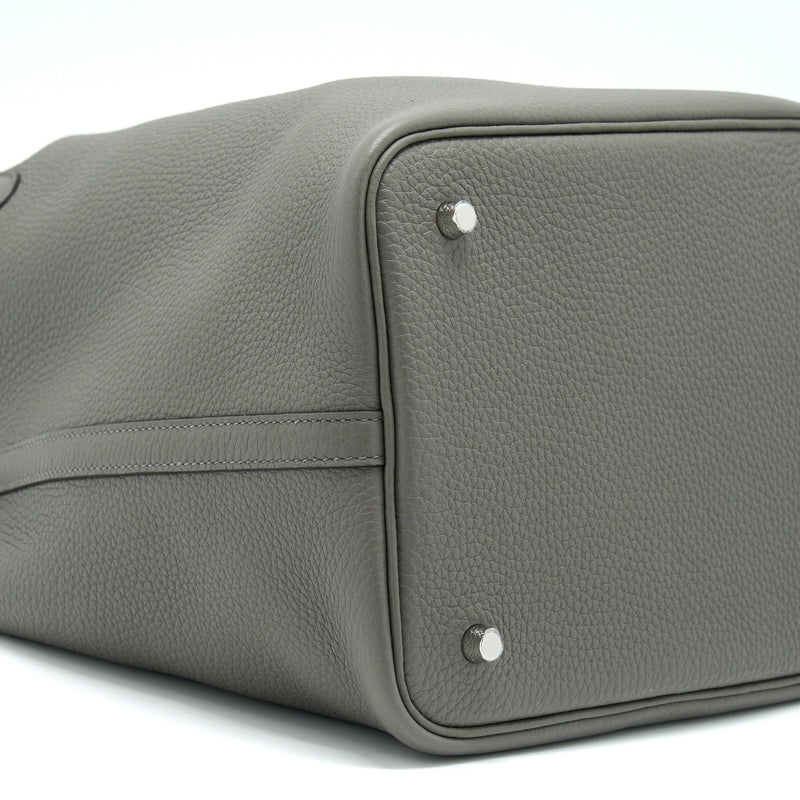 Hermes Picotin 22 Lock Bag Clemence 0L Gris Meyer SHW Stamp U