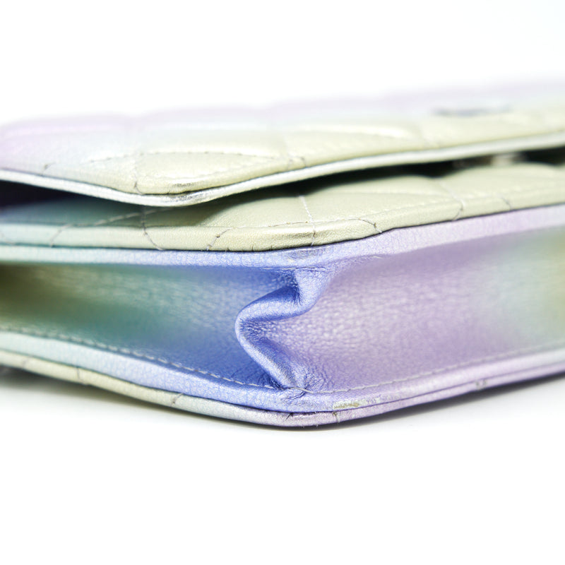 Chanel 21k Wallet On Chain Lambskin Iridescent Multicolour Hardware