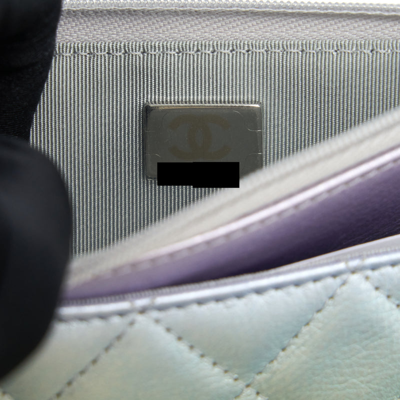Chanel 21k Wallet On Chain Lambskin Iridescent Multicolour Hardware