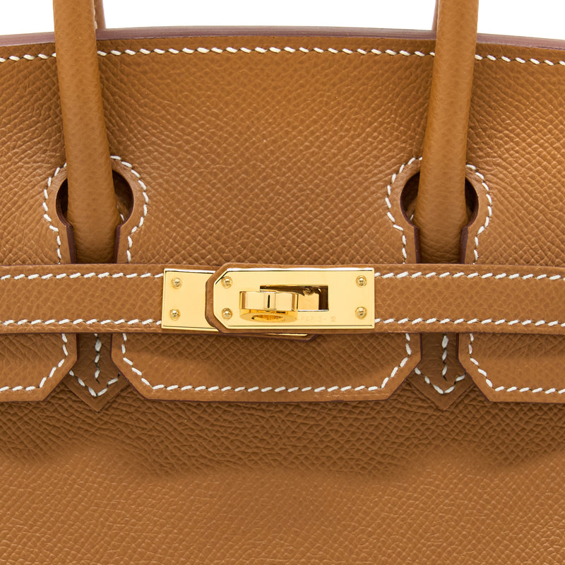 Hermes Birkin 25 Epsom Gold GHW Stamp Z