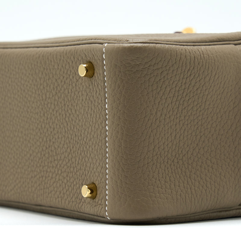 Hermes Mini Lindy Clemence Etoupe GHW Stamp Z