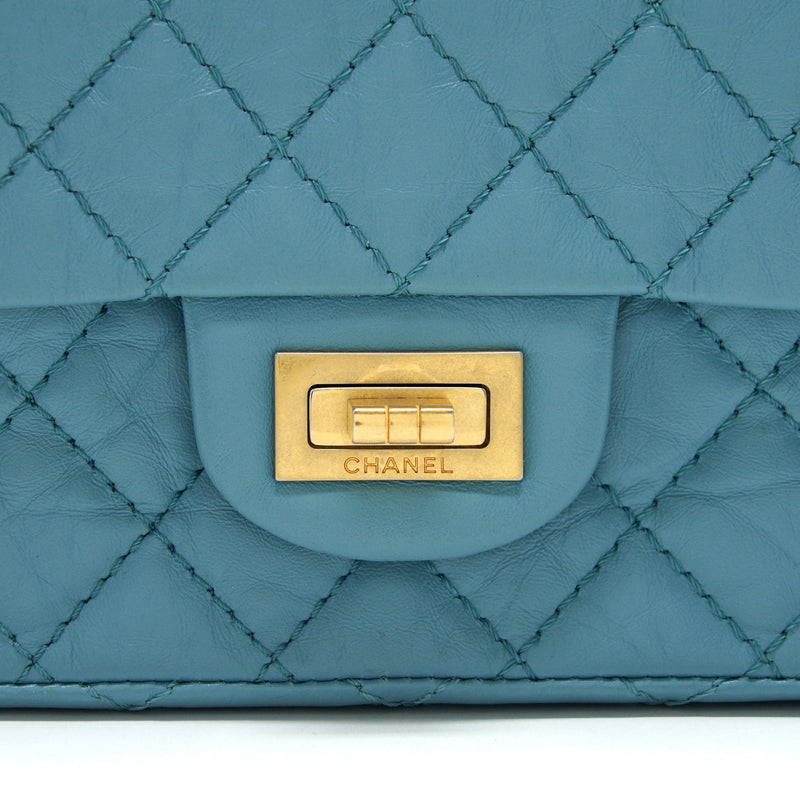 CHANEL MINI 2.55 REISSUE HANDBAG BLUE GHW