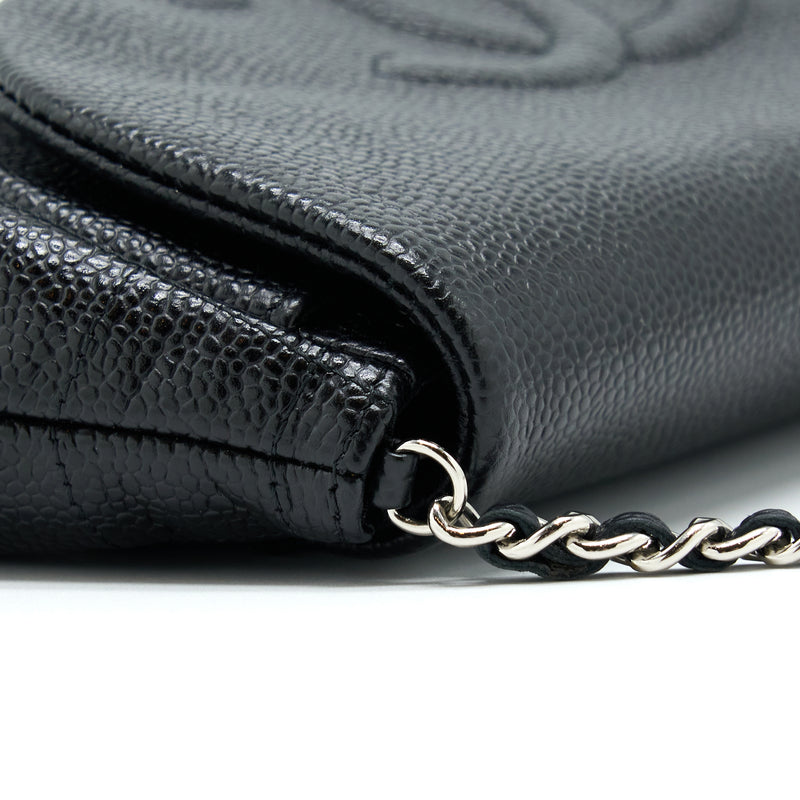 Chanel Half Moon Wallet On Chain Caviar Black SHW