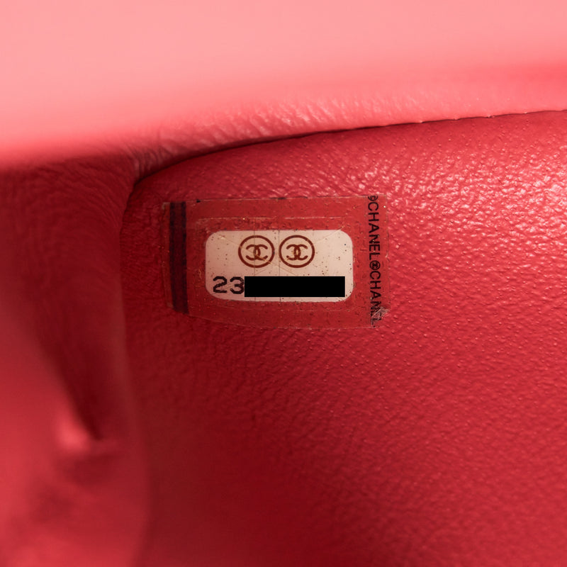 Chanel Mini Rectangular Flap Bag Caviar Coral Pink GHW