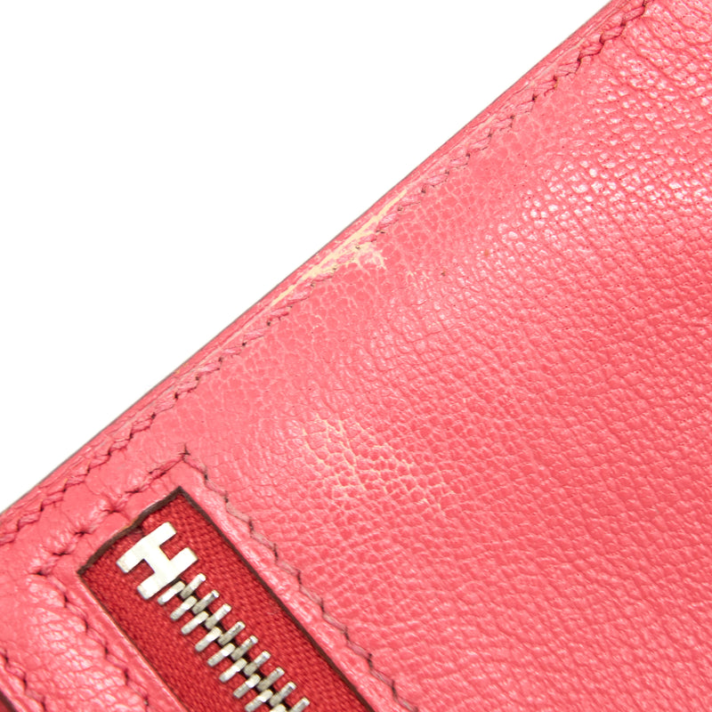 Hermes Bearn Long Wallet Ostrich Red SHW Square N