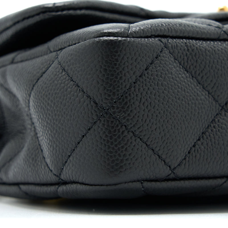 Chanel 23P Mini Coco Love Flap Bag Caviar Black GHW (Microchip)