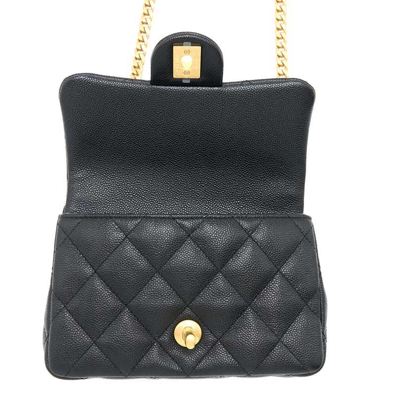 Chanel 23P Mini Coco Love Flap Bag Caviar Black GHW (Microchip)