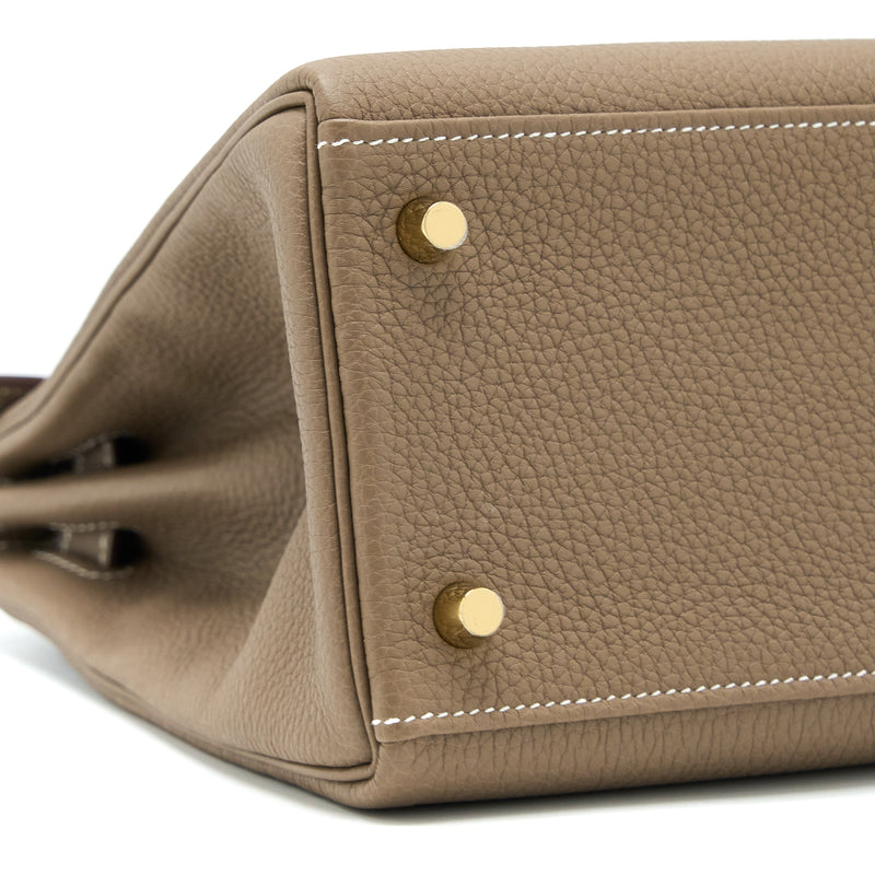 Hermes Kelly 28 Togo Etoupe GHW Stamp U