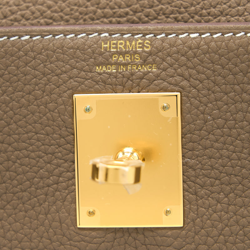 Hermes Kelly 28 Togo Etoupe GHW Stamp U