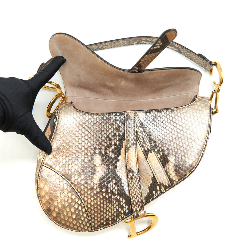 Dior Python Medium Saddle Bag GHW