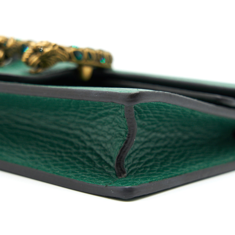 GUCCI DIONYSUS LEATHER SUPER MINI BAG GREEN