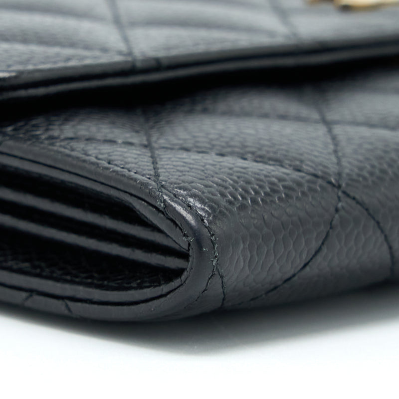 Chanel Classic Long Wallet Caviar Black LGHW