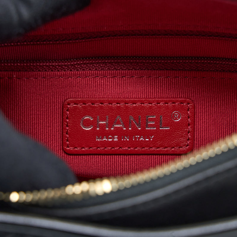 Chanel Small Gabrielle Hobo Bag Aged Calfskin Black Multicolour Hardware (Microchip)