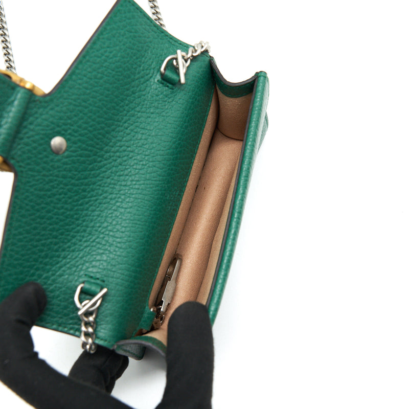 GUCCI DIONYSUS LEATHER SUPER MINI BAG GREEN