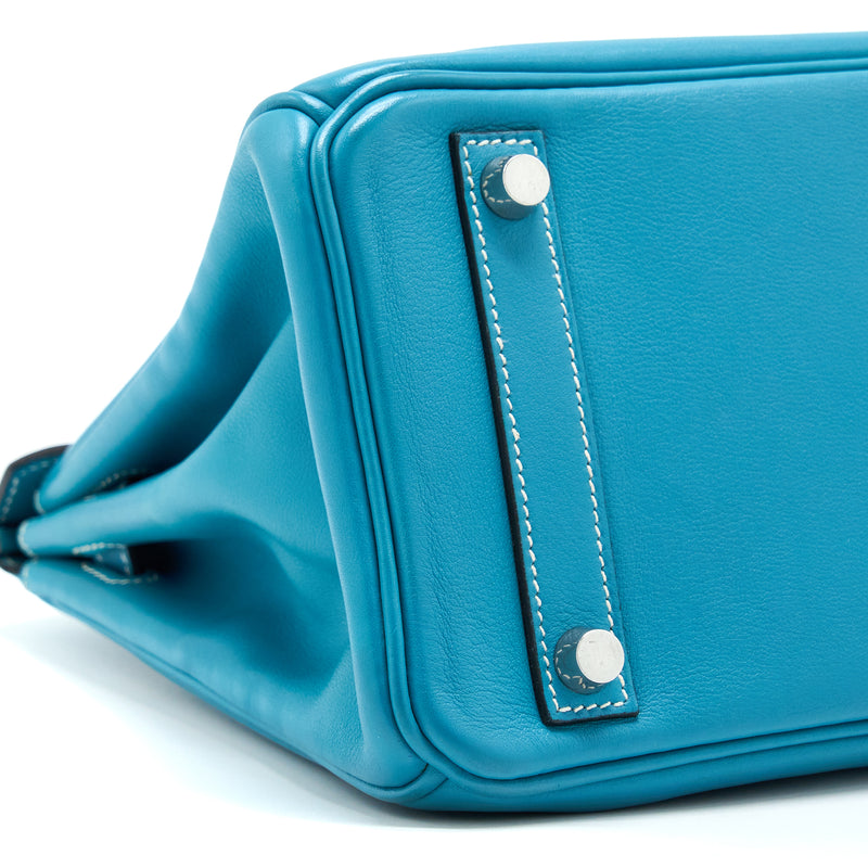Hermes Birkin 25 Swift Blue Jeans SHW Stamp Square K