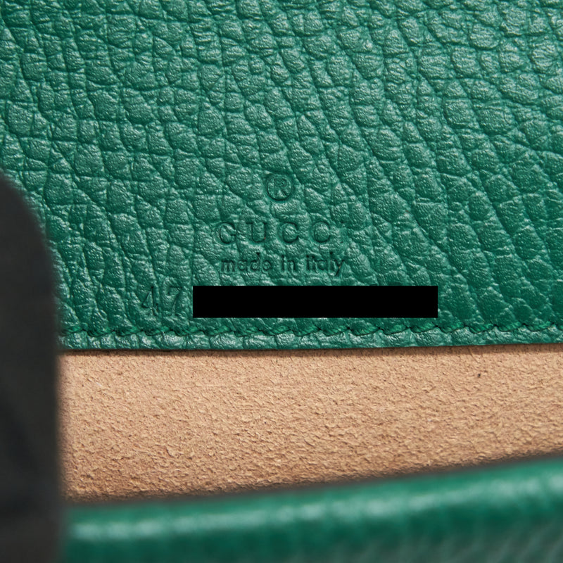 GUCCI DIONYSUS LEATHER SUPER MINI BAG GREEN