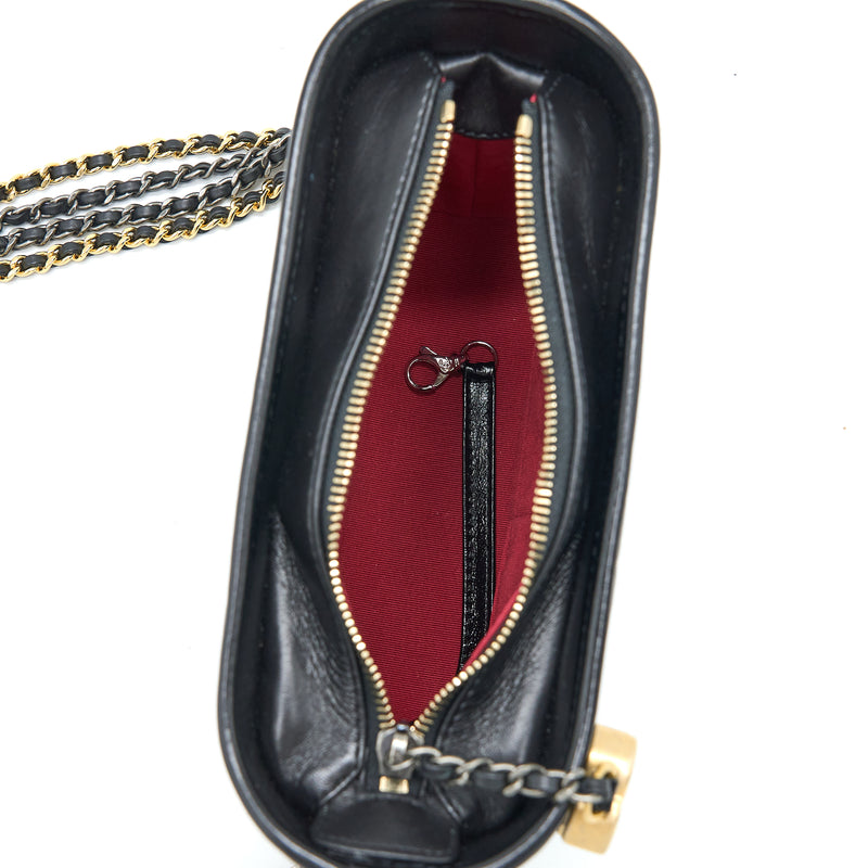 Chanel Small Gabrielle Hobo Bag Aged Calfskin Black Multicolour Hardware (Microchip)