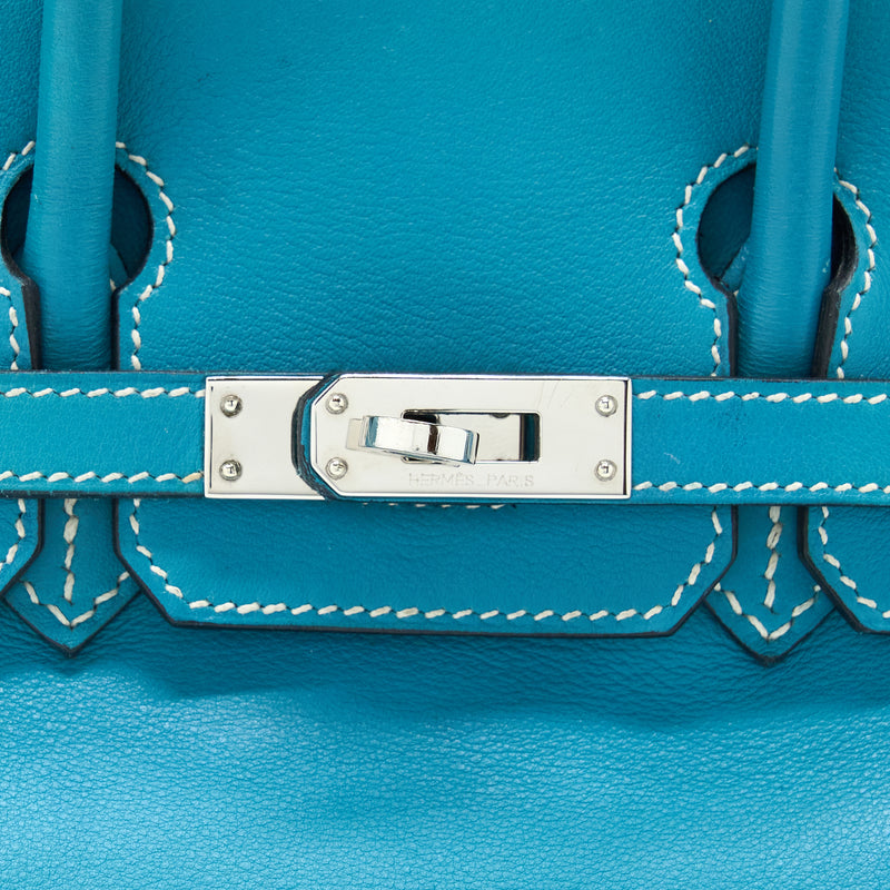 Hermes Birkin 25 Swift Blue Jeans SHW Stamp Square K