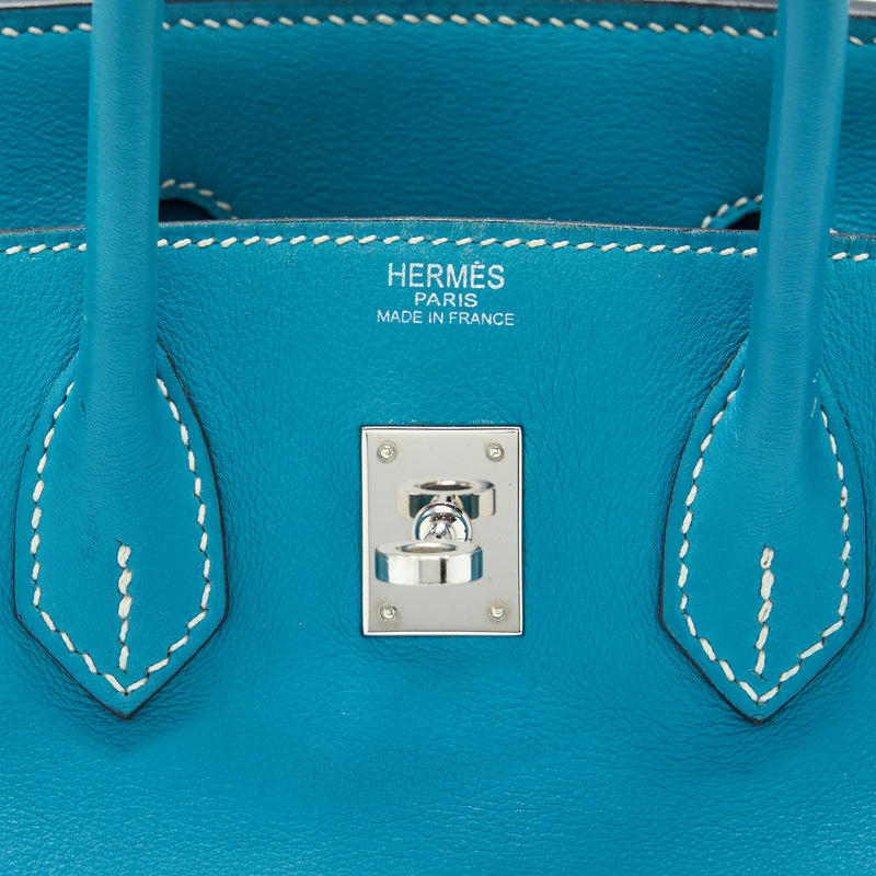 Hermes Birkin 25 Swift Blue Jeans SHW Stamp Square K