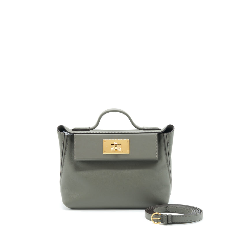 Hermes Mini 24/24 2424 - 21 Evercolor / Swift Gris Meyer GHW Stamp U