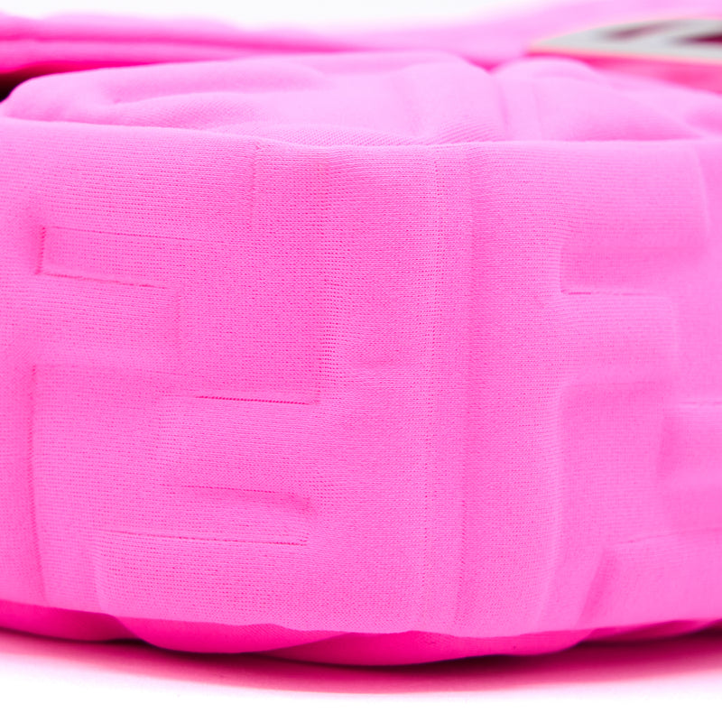 Fendi Baguette Bag Lycra FF Embossed Bright Pink SHW