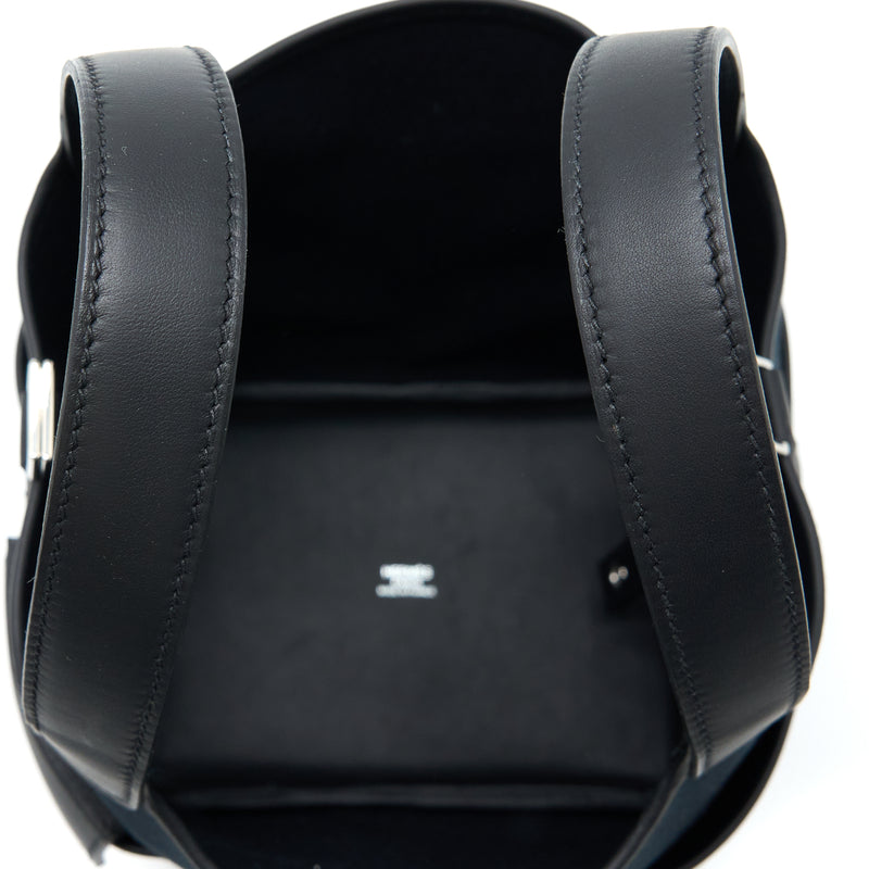 Hermes Picotin Cargo 18 Lock Bag Swift/Toile Canvas Black SHW Stamp U